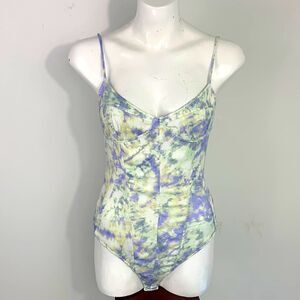 ZARA TIE DYE Watercolor BUSTIER BODYSUIT, size M NWOT